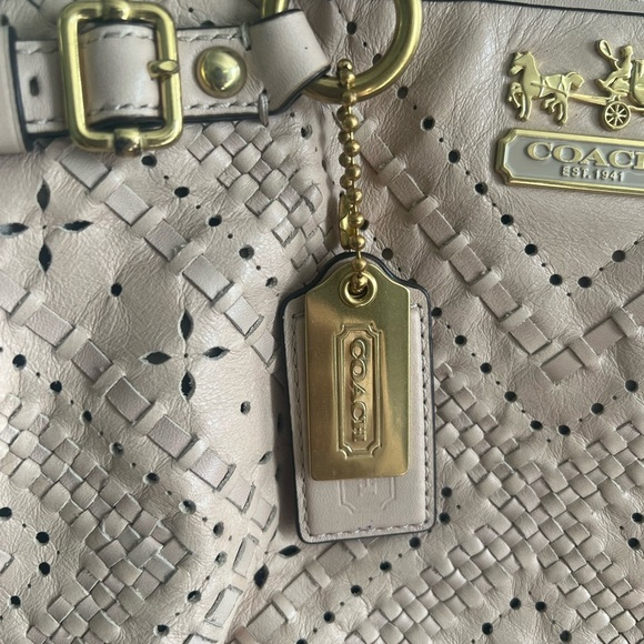 Coach Madison Criss Cross Leather Sophia Satchel Shoulder Bag - Picture 9 of 14